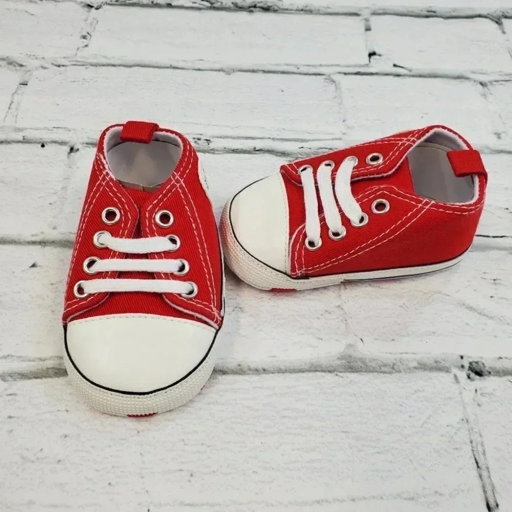 Infant Size 5 Red Soft Sole Baby Shoes, Baby sneakers for girls or boys